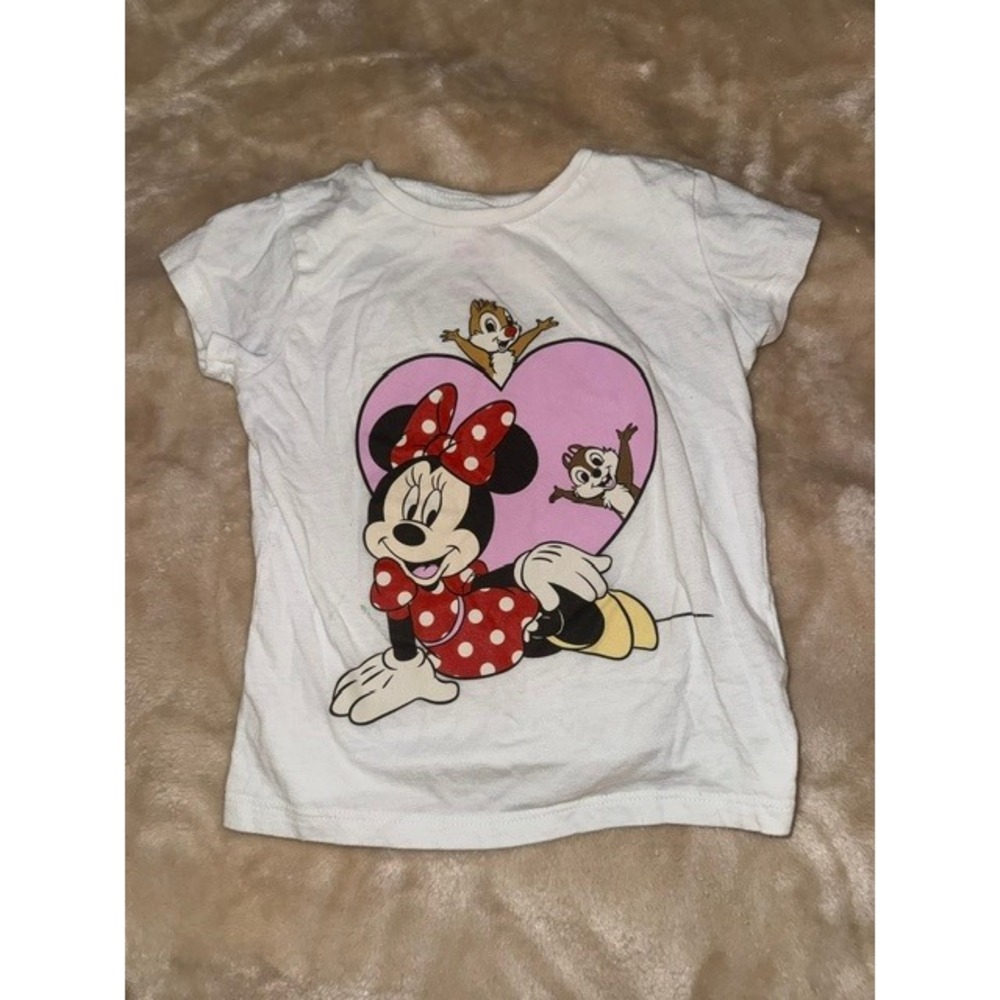 Disney Junior Minnie Mouse Chip n Dale Graphic T-Shirt White Kids 4T